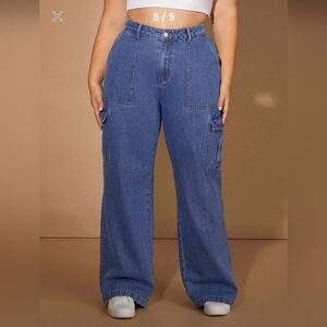 SHEIN Curve Plus Flap Pocket Side Cargo Jean Size 2X